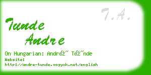 tunde andre business card